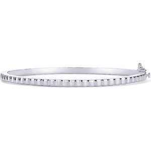 Rhodium Plated Stackable Bangle Bracelet For Women